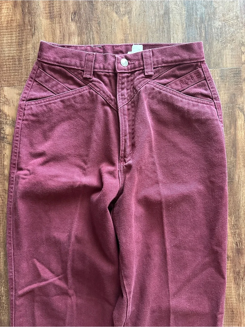 Rockies Vintage Women's Straight-Leg Bareback Burgundy/Plum Chinos